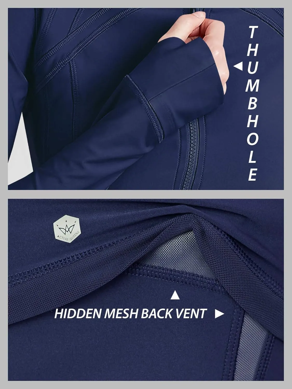 Lock and Love Women's Full Zip-up Yoga Workout Running Track Jacket with Thumb Holes