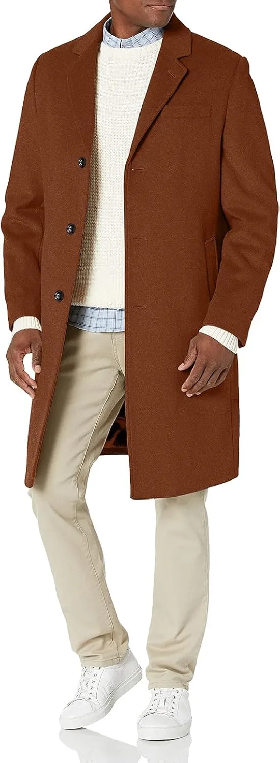 LONDON FOG Men's Classic Fit Overcoat Signature Wool Blend Top Coat (Regular & Big-Tall Sizes)
