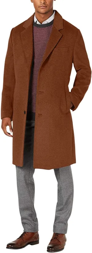LONDON FOG Men's Classic Fit Overcoat Signature Wool Blend Top Coat (Regular & Big-Tall Sizes)