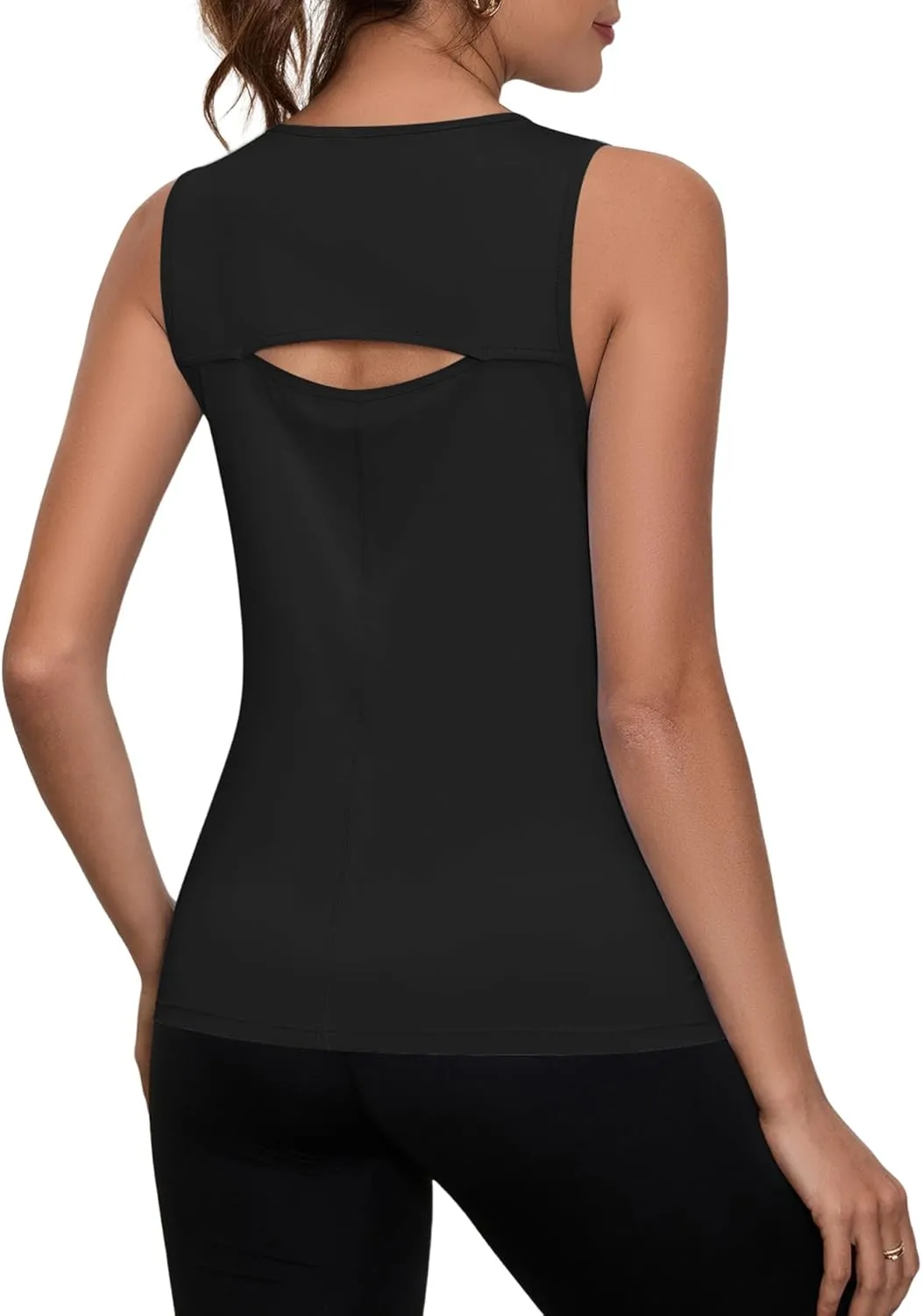 Loovoo Women's Workout Tank Tops Loose Fit Open Back Running Shirts Sleeveless Quick Dry Athletic Gym Yoga Top