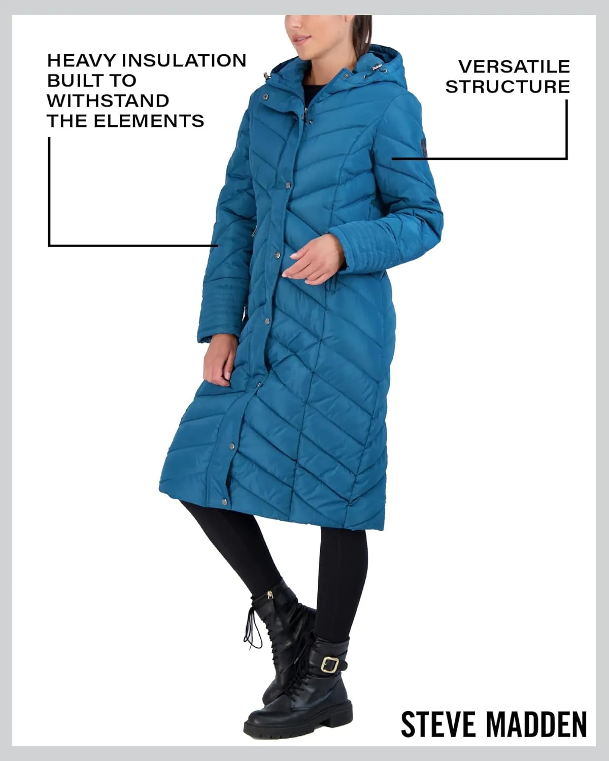 Madden Girl Women's Maxi Puffer Jacket - Long Quilted Puffer Coat (Sizes: S-3X)