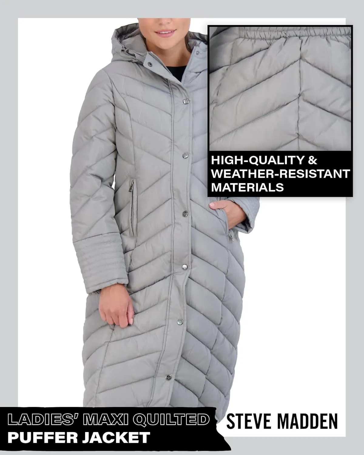Madden Girl Women's Maxi Puffer Jacket - Long Quilted Puffer Coat (Sizes: S-3X)