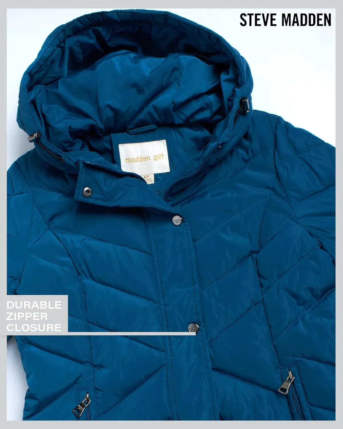 Madden Girl Women's Maxi Puffer Jacket - Long Quilted Puffer Coat (Sizes: S-3X)