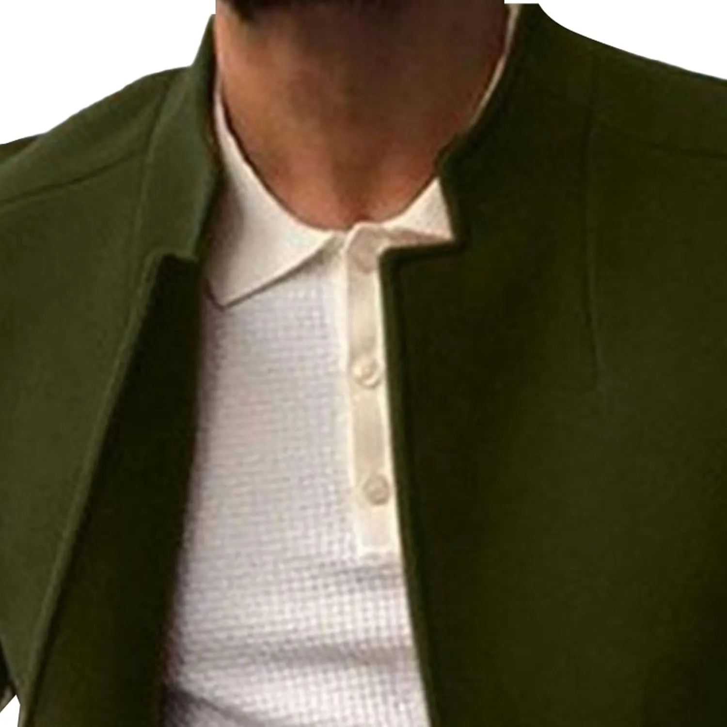 Maiyifu-GJ Men's Stand Collar Wool Blend Pea Coat Single Breasted Mid-Long Trench Coat Casual Warm Slim Fit Wool Coat