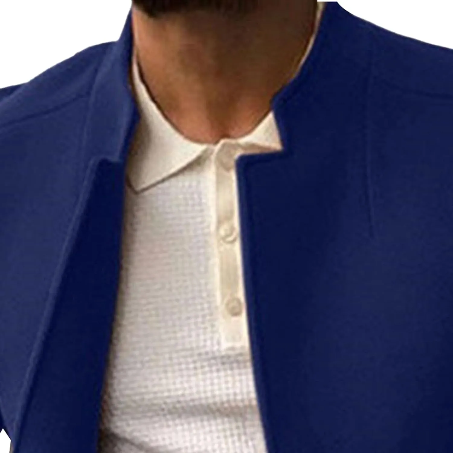 Maiyifu-GJ Men's Stand Collar Wool Blend Pea Coat Single Breasted Mid-Long Trench Coat Casual Warm Slim Fit Wool Coat