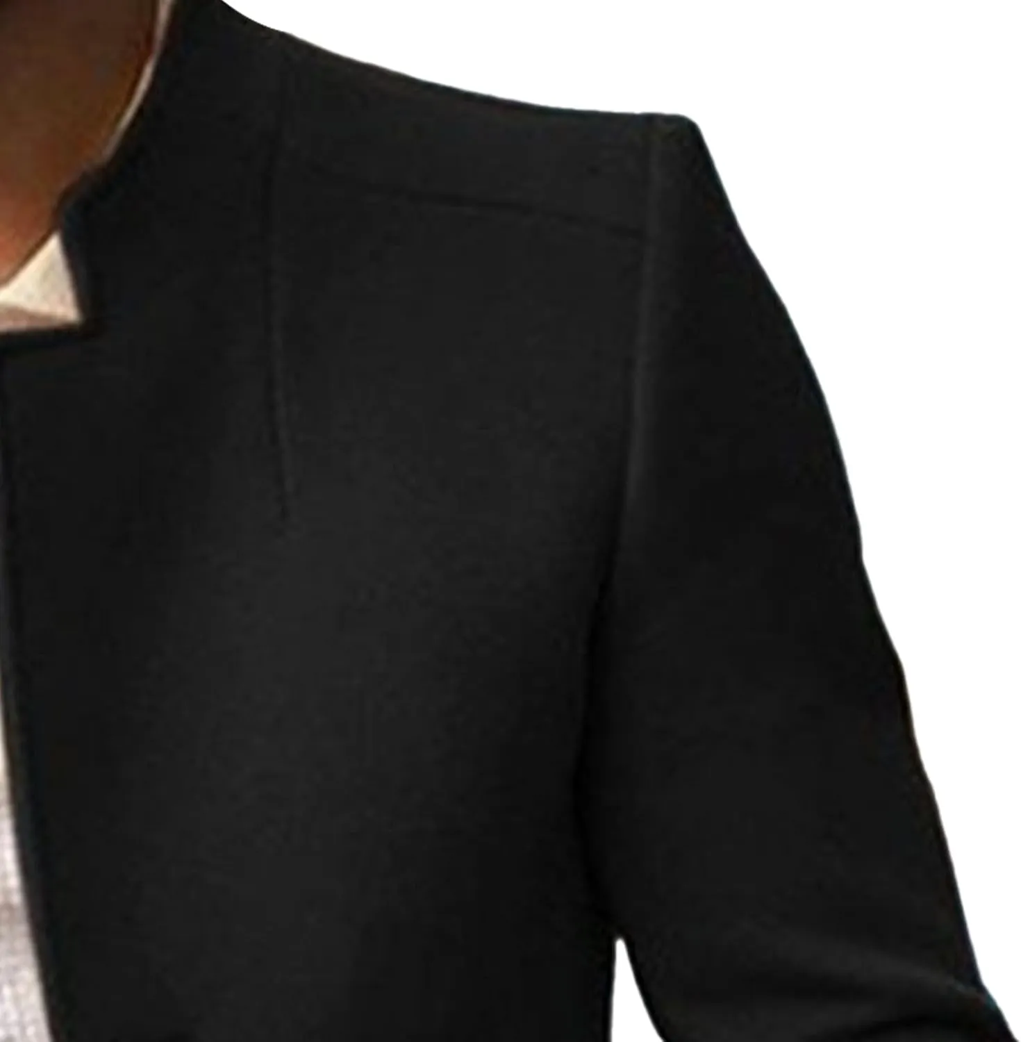 Maiyifu-GJ Men's Stand Collar Wool Blend Pea Coat Single Breasted Mid-Long Trench Coat Casual Warm Slim Fit Wool Coat