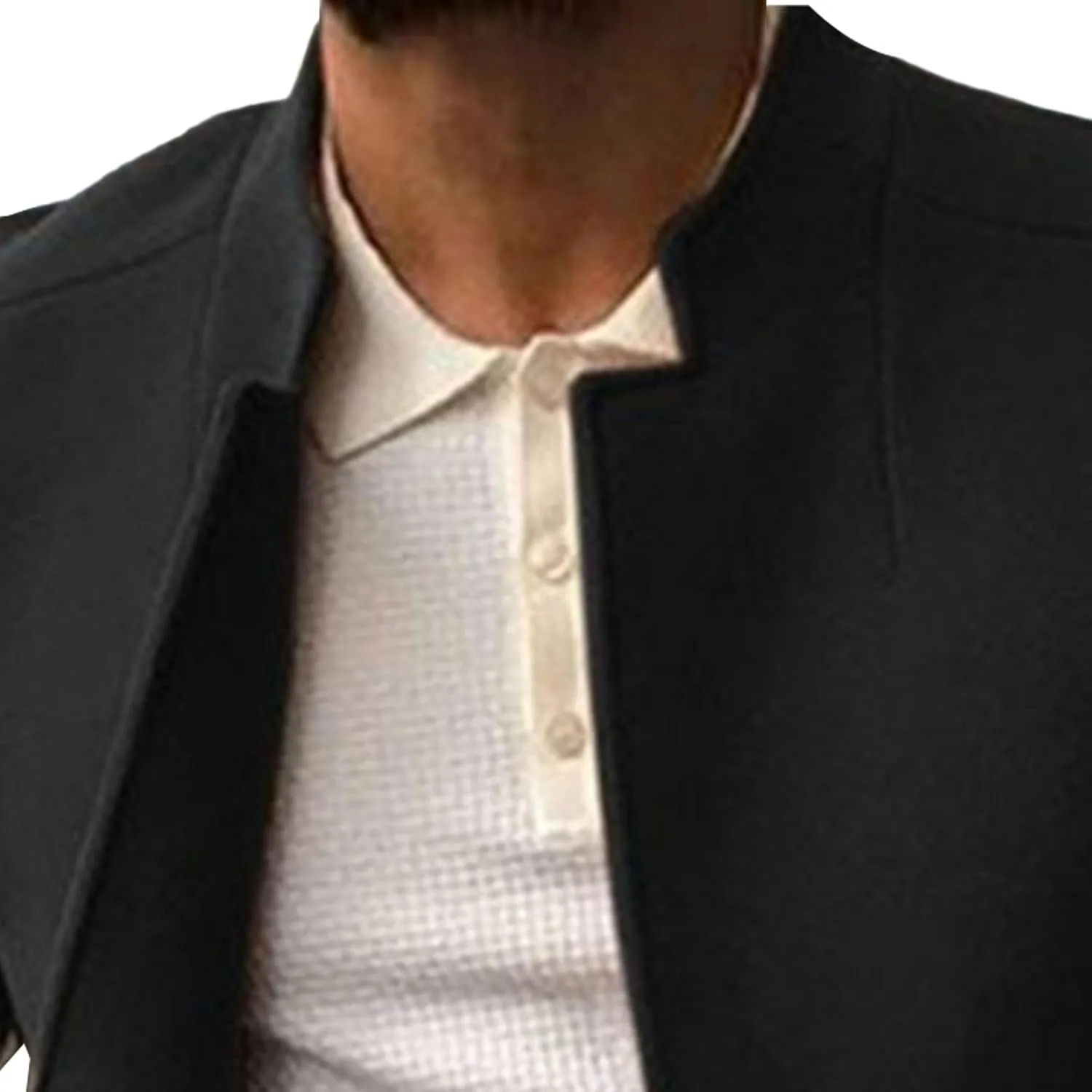 Maiyifu-GJ Men's Stand Collar Wool Blend Pea Coat Single Breasted Mid-Long Trench Coat Casual Warm Slim Fit Wool Coat