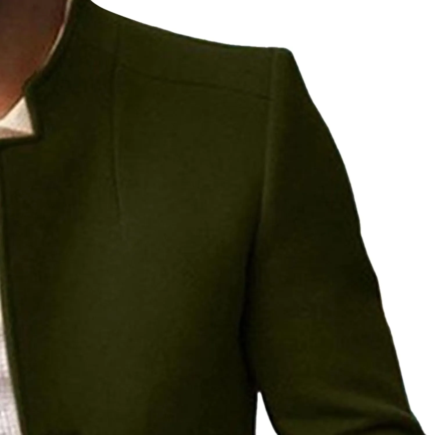 Maiyifu-GJ Men's Stand Collar Wool Blend Pea Coat Single Breasted Mid-Long Trench Coat Casual Warm Slim Fit Wool Coat