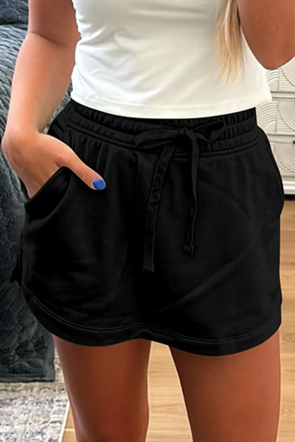 Melliflo Womens Summer Casual Lounge Shorts Workout Jersey Skort French Terry Drawstring Mini Skort with Pockets