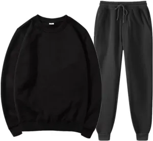 Men's 2 Piece Outfits Casual Pullover Sweatshirt Tracksuit Joggers Sweatpants Sweatsuit Set Jogging Athletic Suits