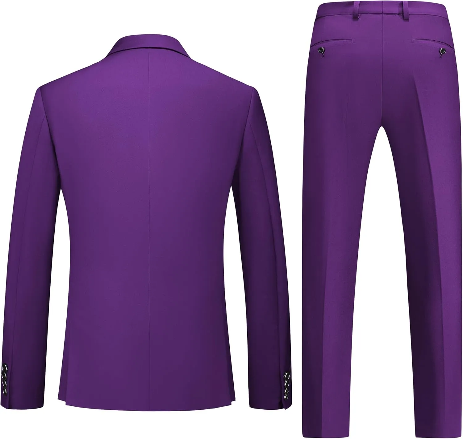 Men's 2 Piece Slim Fit Suit Set, Two Button Tuxedo for Wedding and Prom, Includes Blazer Jacket, Pants & Tie