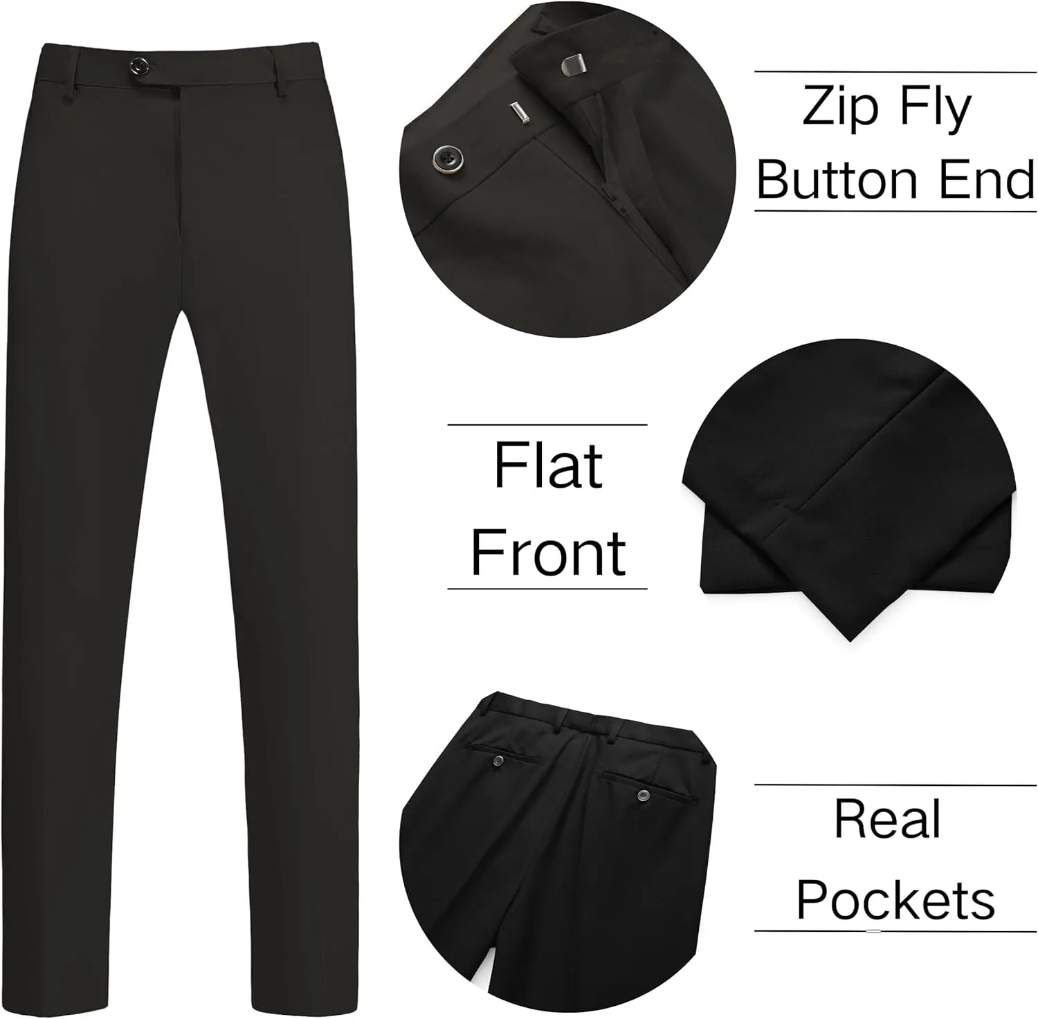 Men's 2 Piece Slim Fit Suit Set, Two Button Tuxedo for Wedding and Prom, Includes Blazer Jacket, Pants & Tie