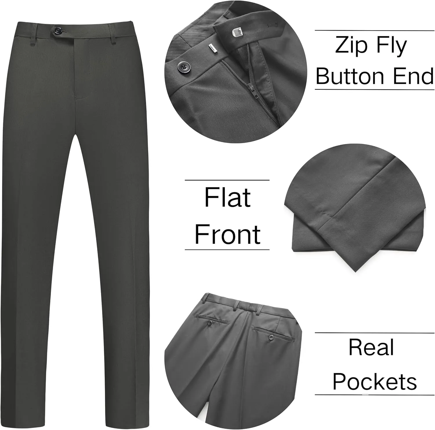 Men's 2 Piece Slim Fit Suit Set, Two Button Tuxedo for Wedding and Prom, Includes Blazer Jacket, Pants & Tie