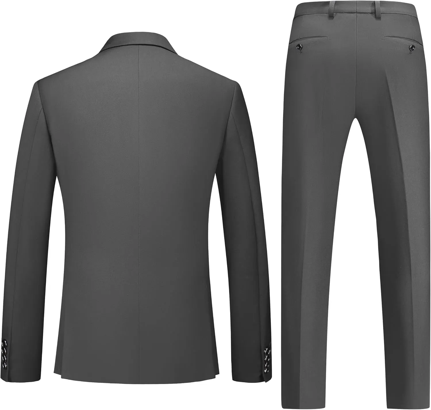 Men's 2 Piece Slim Fit Suit Set, Two Button Tuxedo for Wedding and Prom, Includes Blazer Jacket, Pants & Tie