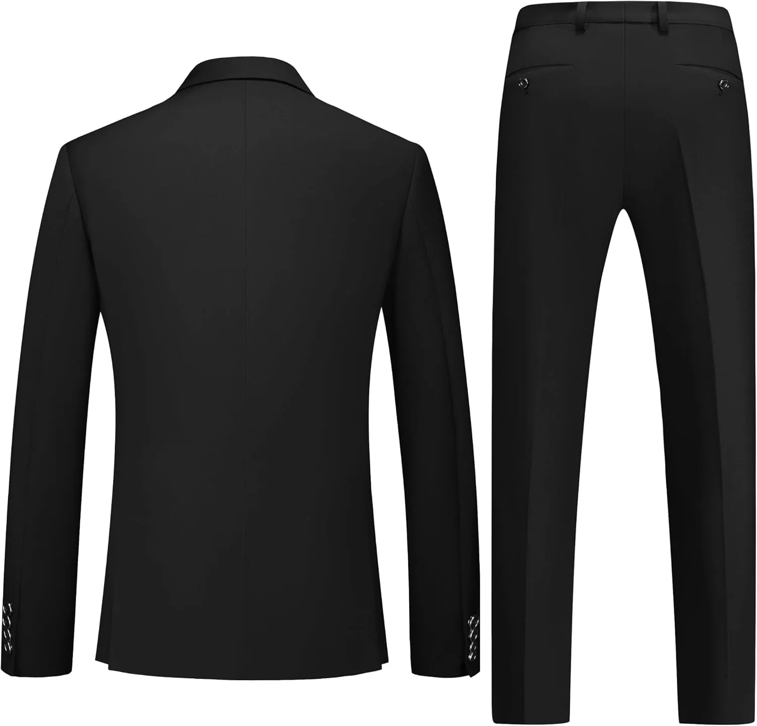 Men's 2 Piece Slim Fit Suit Set, Two Button Tuxedo for Wedding and Prom, Includes Blazer Jacket, Pants & Tie