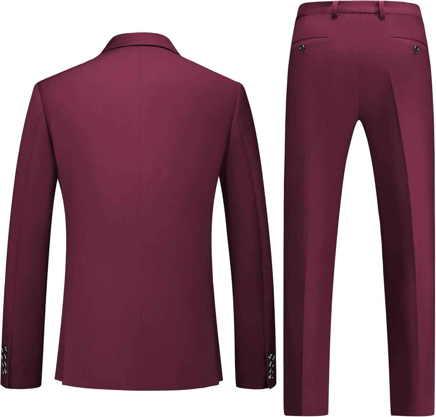 Men's 2 Piece Slim Fit Suit Set, Two Button Tuxedo for Wedding and Prom, Includes Blazer Jacket, Pants & Tie