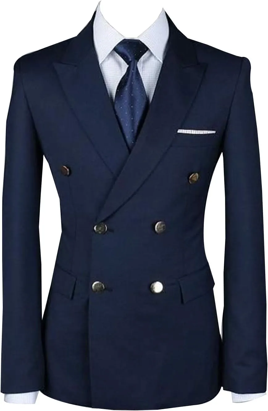 Men's Blazer Slim Fit Blazer Double Breasted Jacket Coat