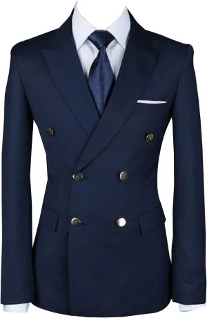Men's Blazer Slim Fit Blazer Double Breasted Jacket Coat