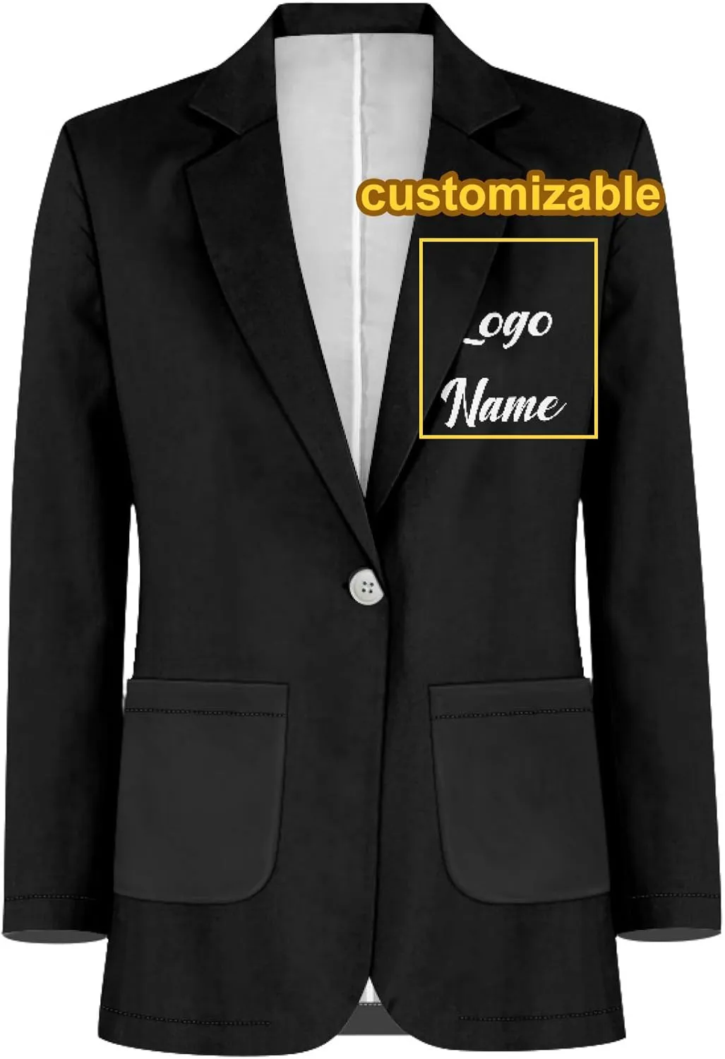 Men's Casual Blazers Customized Logo&Company Name Work Uniforms Open Front Lightweight Office Jackets (2XS-3XL)