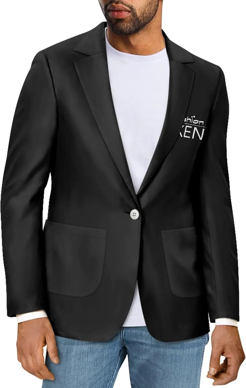 Men's Casual Blazers Customized Logo&Company Name Work Uniforms Open Front Lightweight Office Jackets (2XS-3XL)