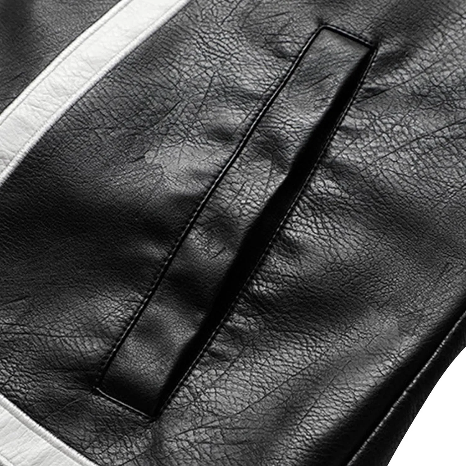 Mens Faux Leather Motorcycle Jacket Long Sleeve Spider Graphic Full Zip Jacket Biker Bomber Jacket with Pockets
