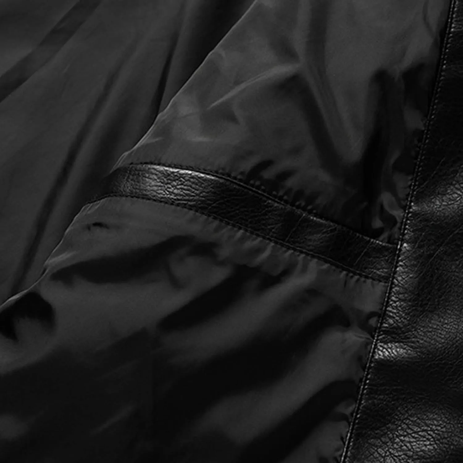 Mens Faux Leather Motorcycle Jacket Long Sleeve Spider Graphic Full Zip Jacket Biker Bomber Jacket with Pockets