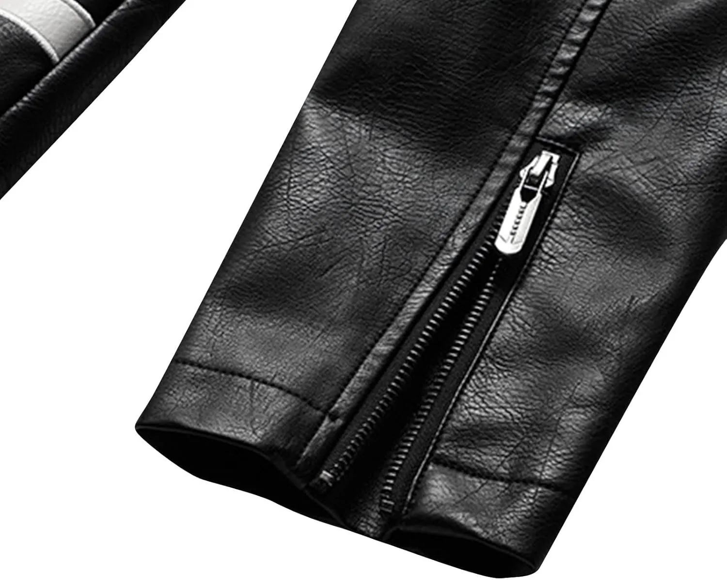 Mens Faux Leather Motorcycle Jacket Long Sleeve Spider Graphic Full Zip Jacket Biker Bomber Jacket with Pockets