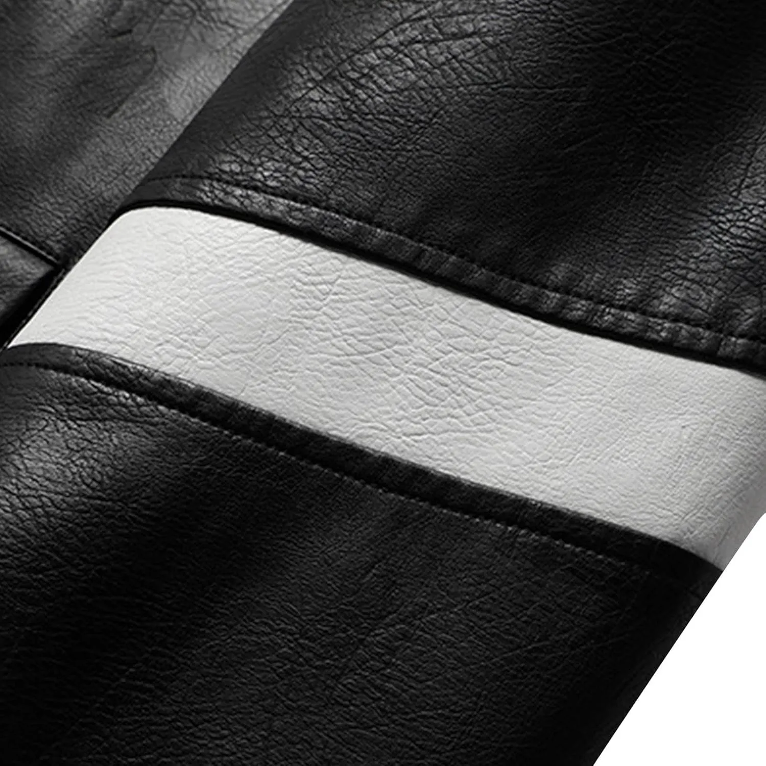 Mens Faux Leather Motorcycle Jacket Long Sleeve Spider Graphic Full Zip Jacket Biker Bomber Jacket with Pockets