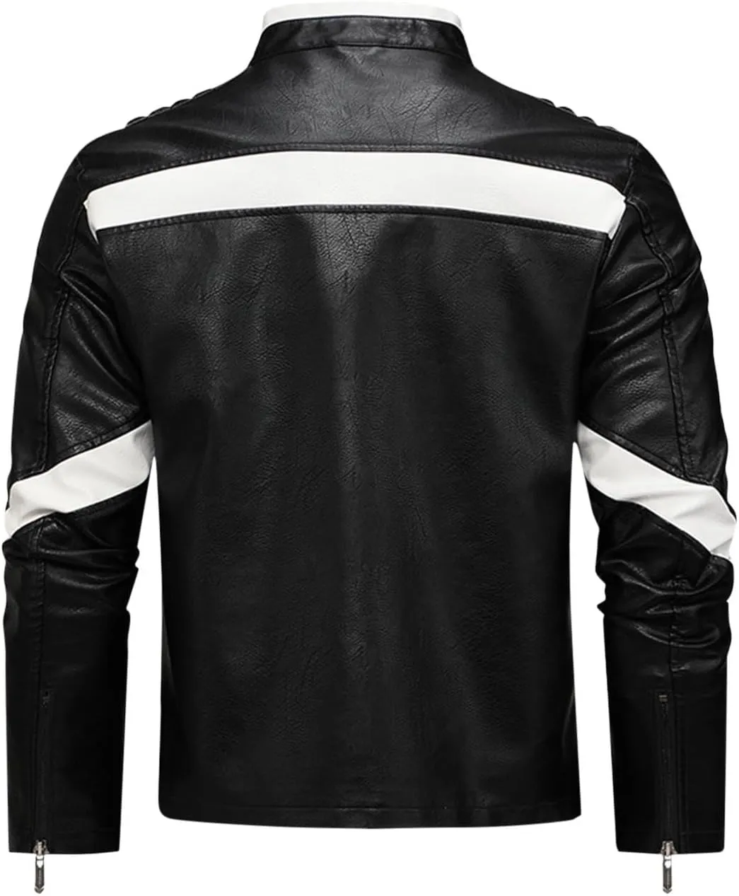 Mens Faux Leather Motorcycle Jacket Long Sleeve Spider Graphic Full Zip Jacket Biker Bomber Jacket with Pockets