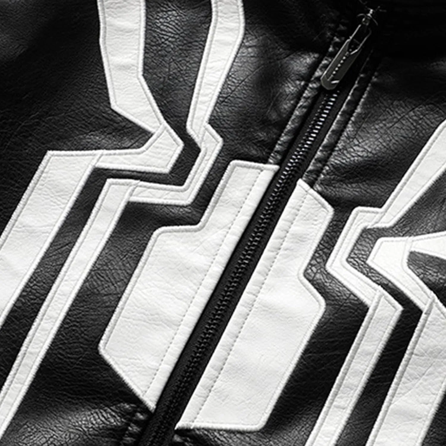 Mens Faux Leather Motorcycle Jacket Long Sleeve Spider Graphic Full Zip Jacket Biker Bomber Jacket with Pockets