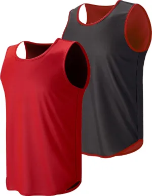 Men's Lightweight Reversible Rec Tanks, Mesh Basketball Jerseys Athletic Quick Dry Shirts Team Scrimmage Uniforms