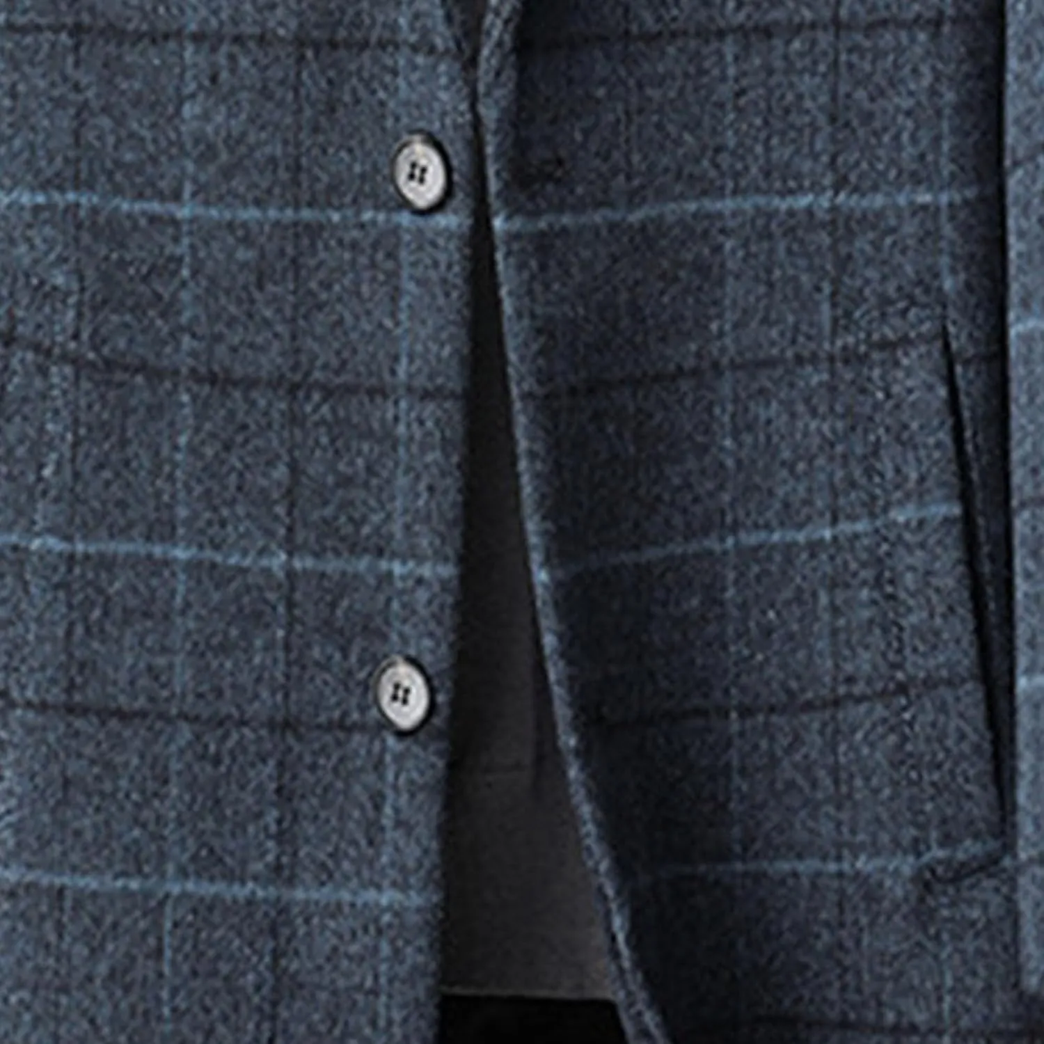 Men's Notched Collar Plaid Trench Coat Single Breasted Thermal Wool Blend Coat Formal Casual Pea Coat
