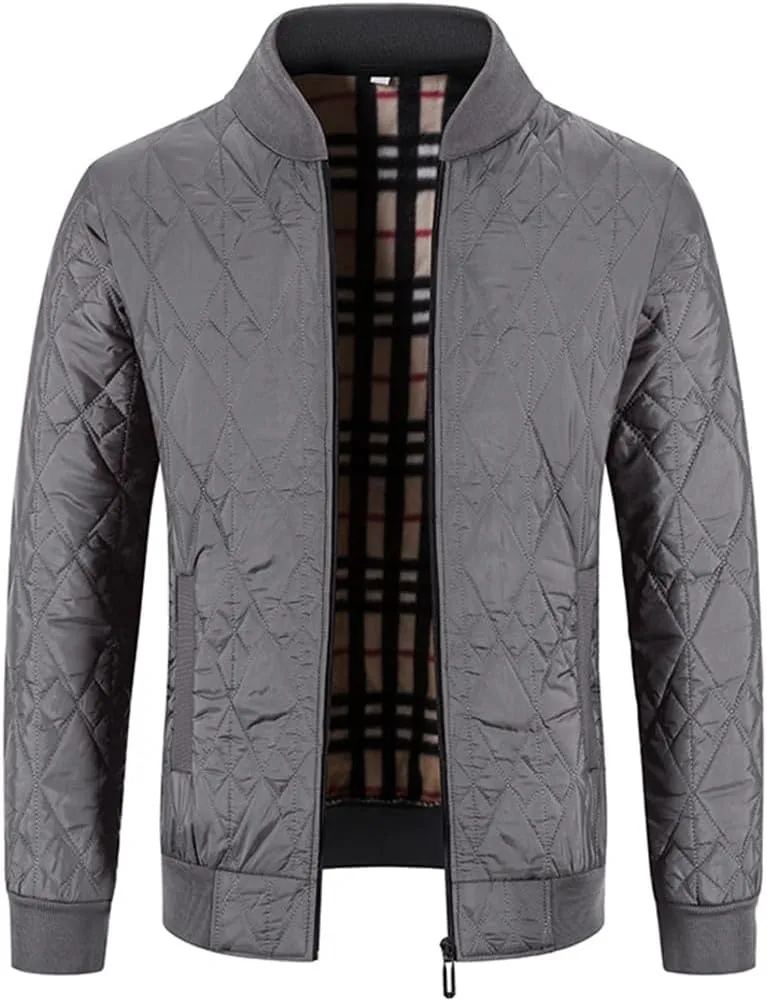 Mens Plus Velour Padded Cardigan Sweater Cotton Padded Sweater Coat Winter Casual Zip Up Jumper