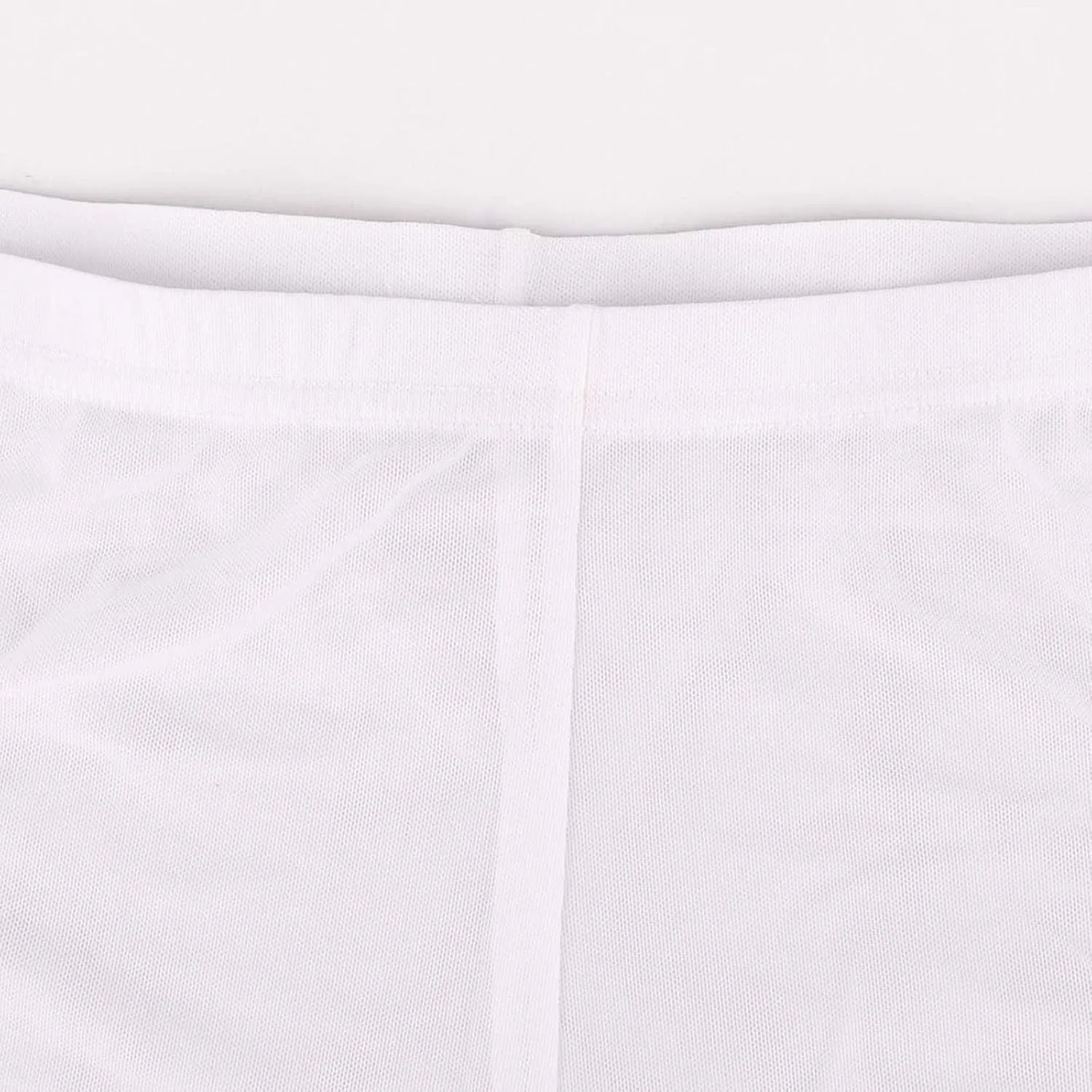 Men's Sexy Underwear Mesh Sheer Breathable Boxer Briefs with Large Split Low Rise See Through Solid Color Underpants