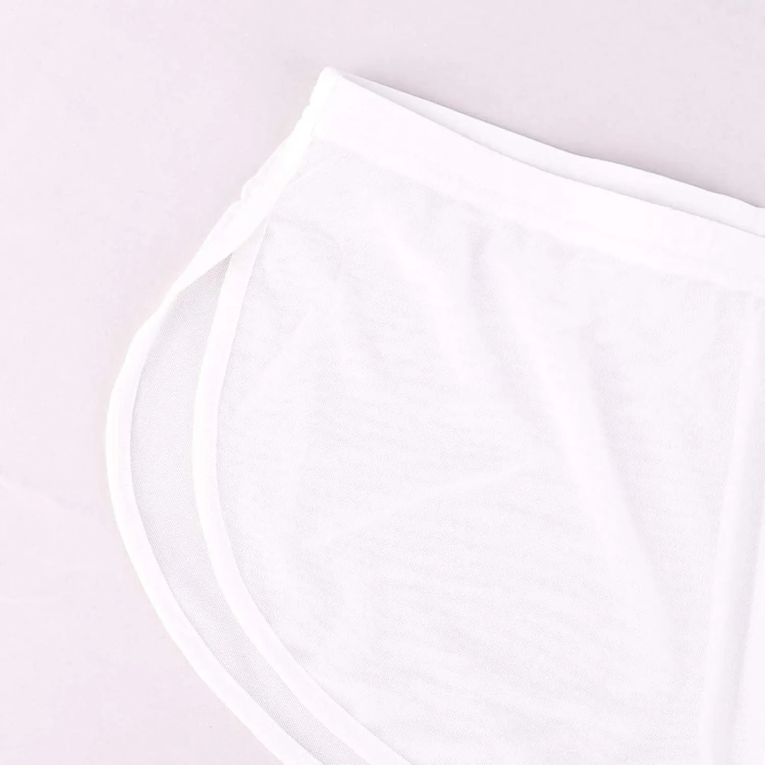 Men's Sexy Underwear Mesh Sheer Breathable Boxer Briefs with Large Split Low Rise See Through Solid Color Underpants