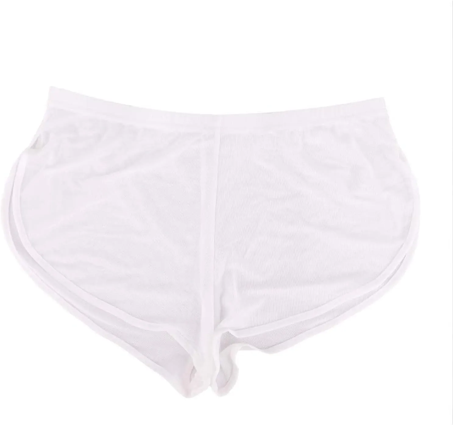 Men's Sexy Underwear Mesh Sheer Breathable Boxer Briefs with Large Split Low Rise See Through Solid Color Underpants