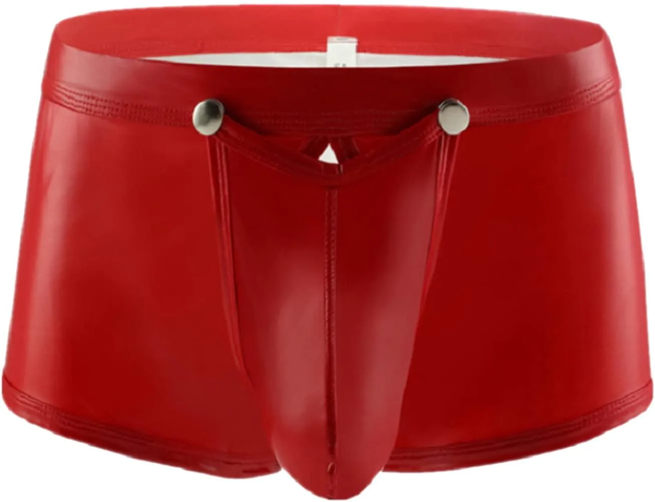Men's Sexy Wet Look Leather Boxer Briefs Low Rise Pouch Trunks Underwear Cool Design Clubwear Party Hot Pants Swimsuits