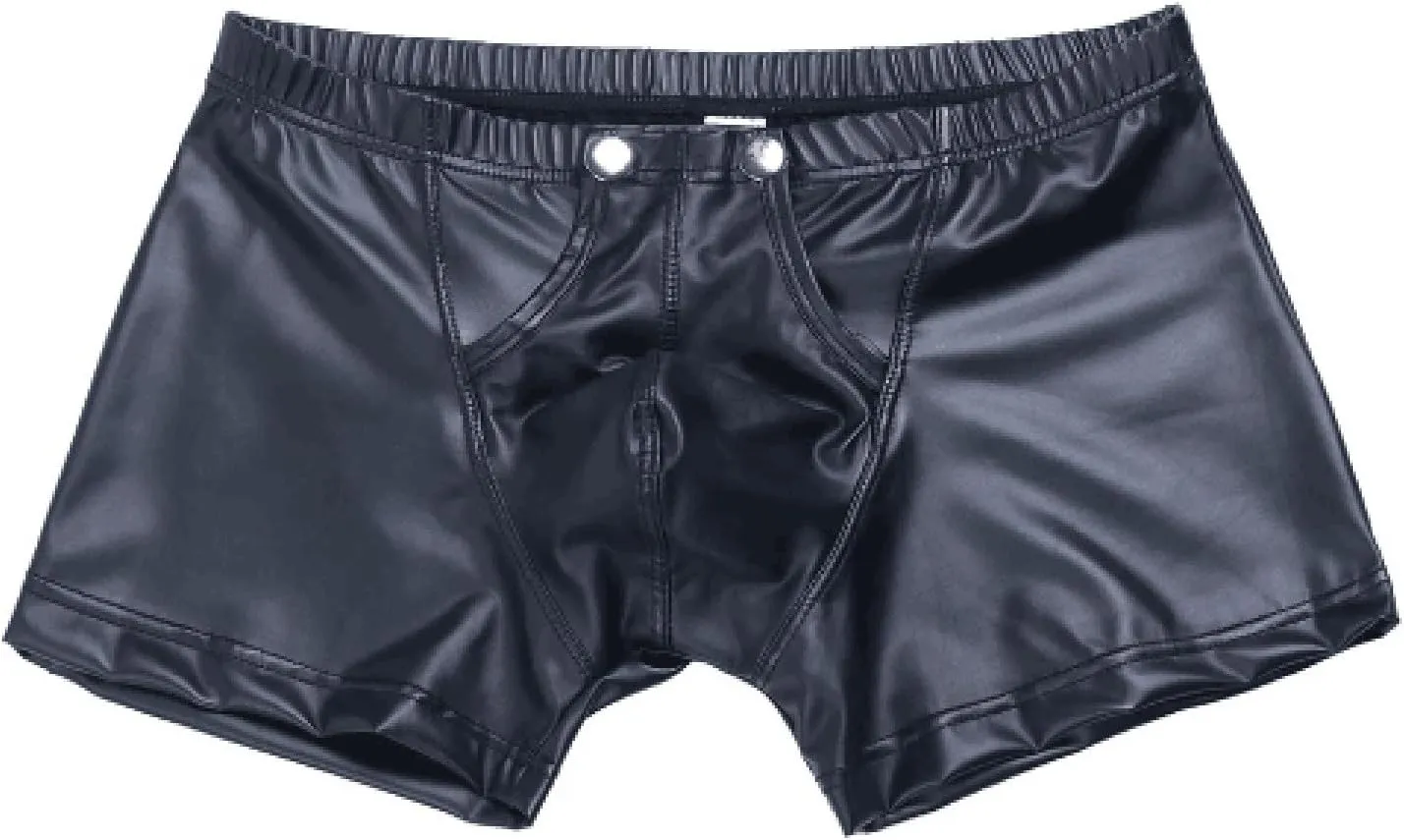 Men's Sexy Wet Look Leather Boxer Briefs Low Rise Pouch Trunks Underwear Cool Design Clubwear Party Hot Pants Swimsuits