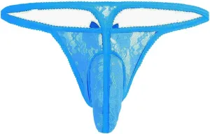 Men's Sissy Pouch Lace G-String Thongs Panties Sheer T-Back Briefs Underwear Nightwear Lingerie Underwear