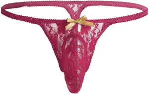 Men's Sissy Pouch Lace G-String Thongs Panties Sheer T-Back Briefs Underwear Nightwear Lingerie Underwear