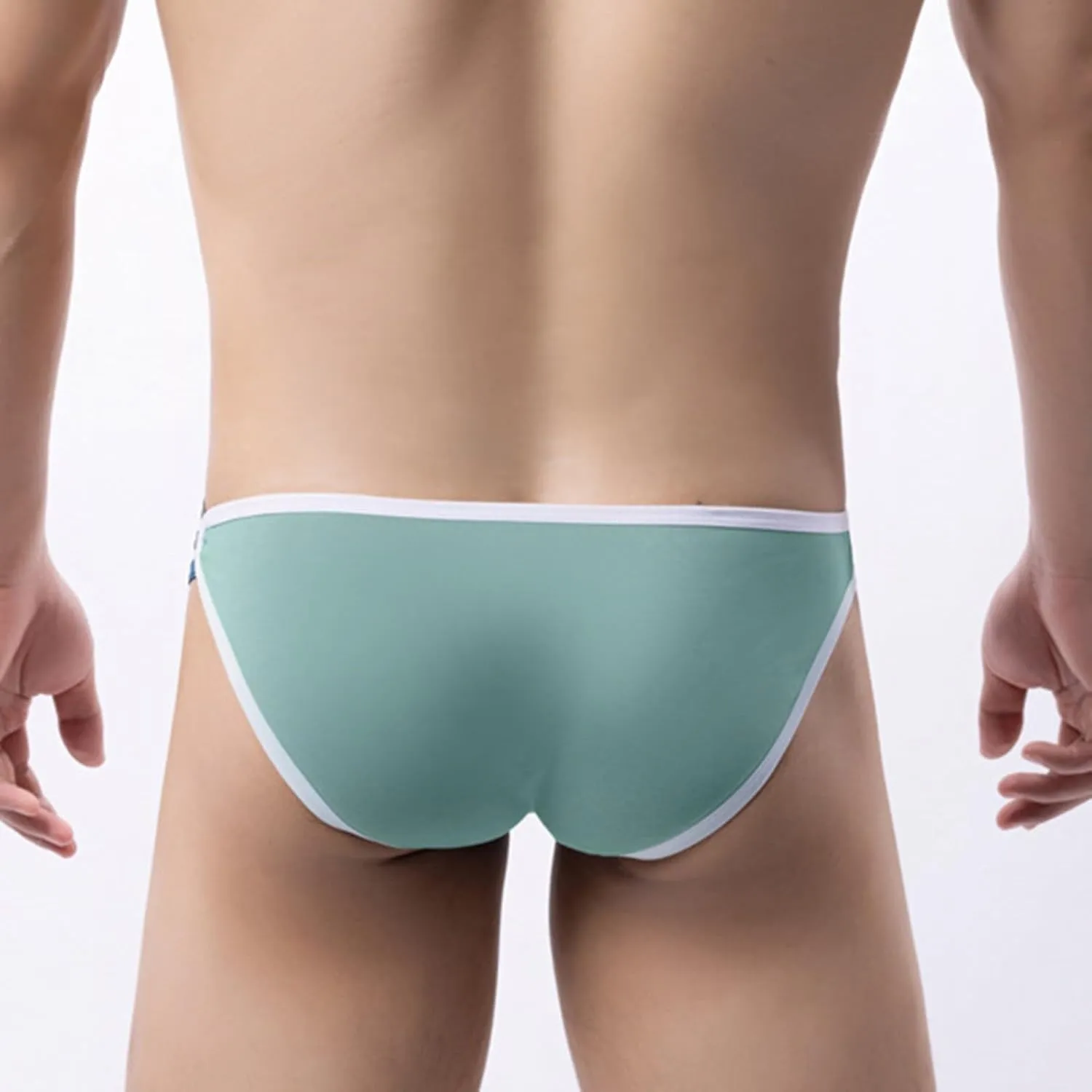 Men's T-Back Thongs Bikini Briefs Double Straps Low Rise Breathable Jockstrap Bulge Pouch Underwear G-String Clubwear
