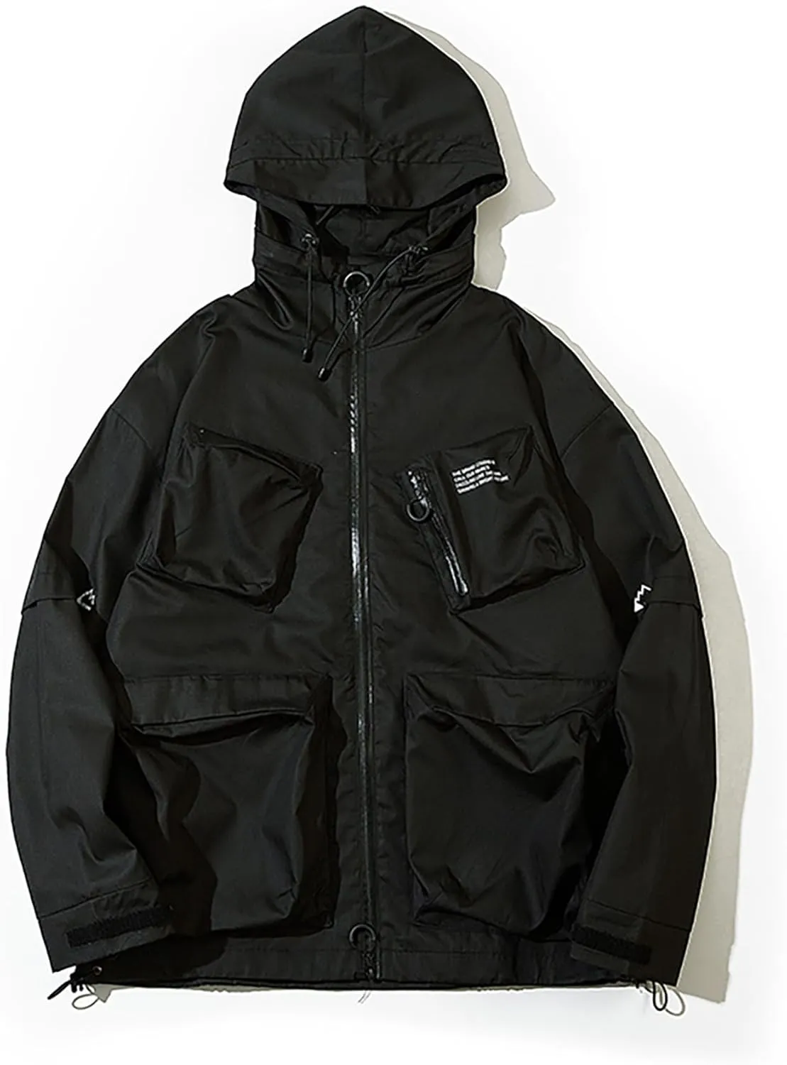 MFCT Men's Techwear Waterproof Windbreaker with Funnel Hoodie