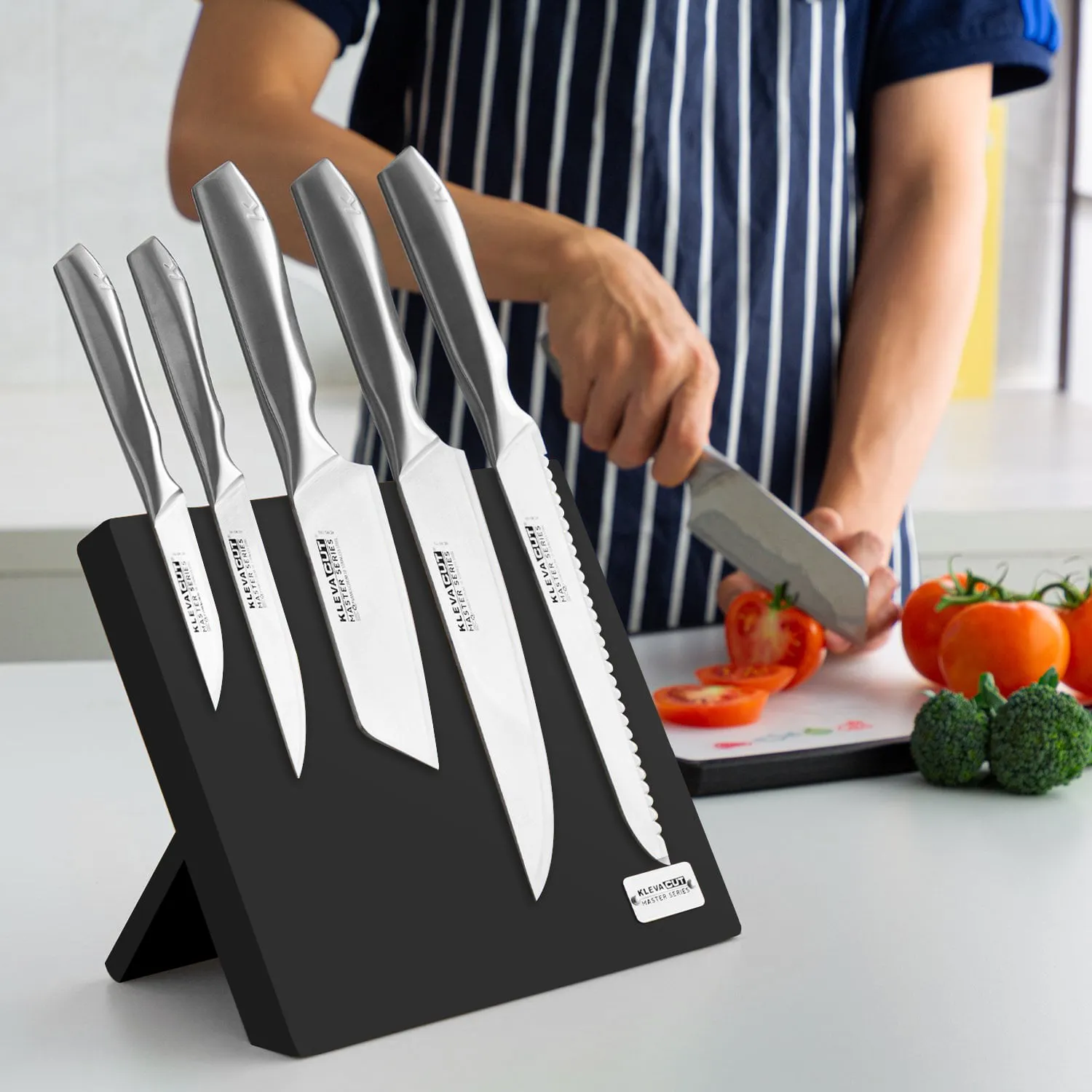 Midnight Magnetic Knife Block - Stylish Knife Holder With Super Strength Magnets