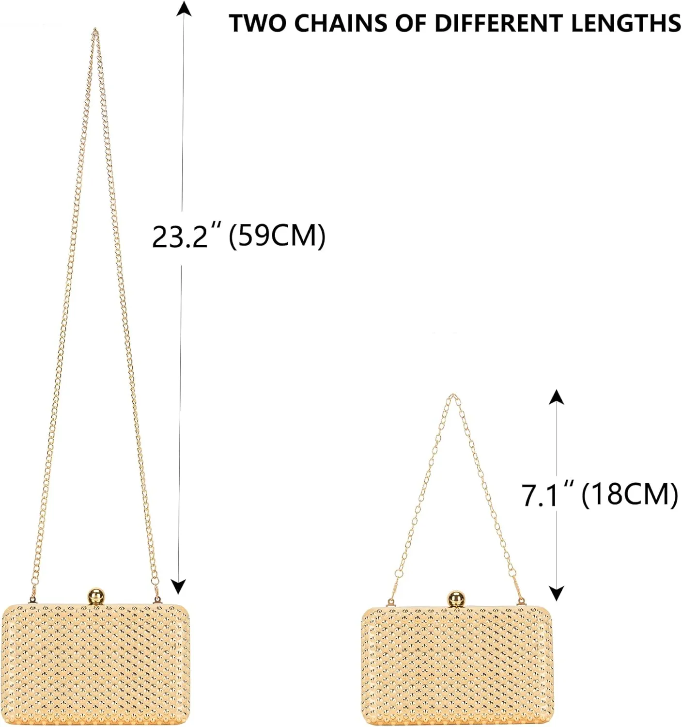 Milisente Women's Clutch Purses Metallic Bridal Party Geometric Evening Clutches Bags Cocktail Formal Handbags