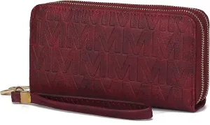MKF Collection Wristlet Wallet for Women, Small Vegan Leather Credit Card Holder with Zipper Coin Pocket Wallet Purse Handbag By Mia K