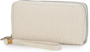 MKF Collection Wristlet Wallet for Women, Small Vegan Leather Credit Card Holder with Zipper Coin Pocket Wallet Purse Handbag By Mia K