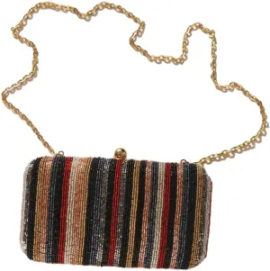 Multicolored Embroidered Silk Clutch - Hand Embroidered Silk Handbag Clutch Purse - Evening Handbag