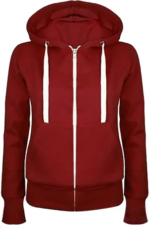 Muyise Women's Full Zip Up Hoodies Long Sleeve Color Block Hooded Sweatshirts Jackets Casual Lightweight Coat with Pockets