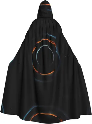 Mysterious Cosmic Black Holes Pattern aldult Cosplay Poncho Hooded Cloak for men and women Halloween Party