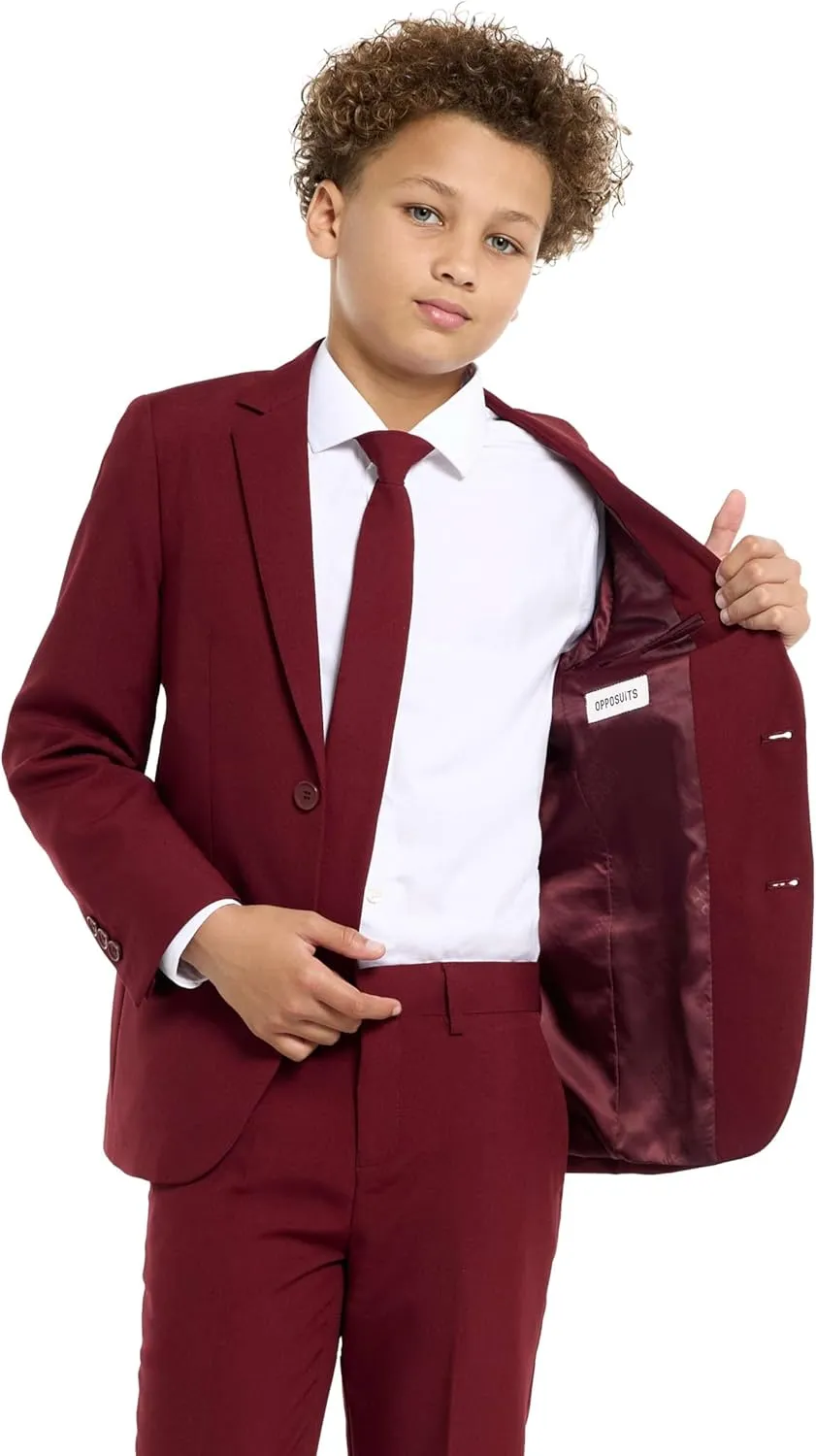 Opposuits Teen Boys Solid Color Party Suit - Prom and Wedding Party Outfit - Including Blazer, Pants and Tie